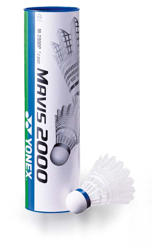 Plastové míče YONEX MAVIS 2000 bílé modrý pruh - středně rychlé