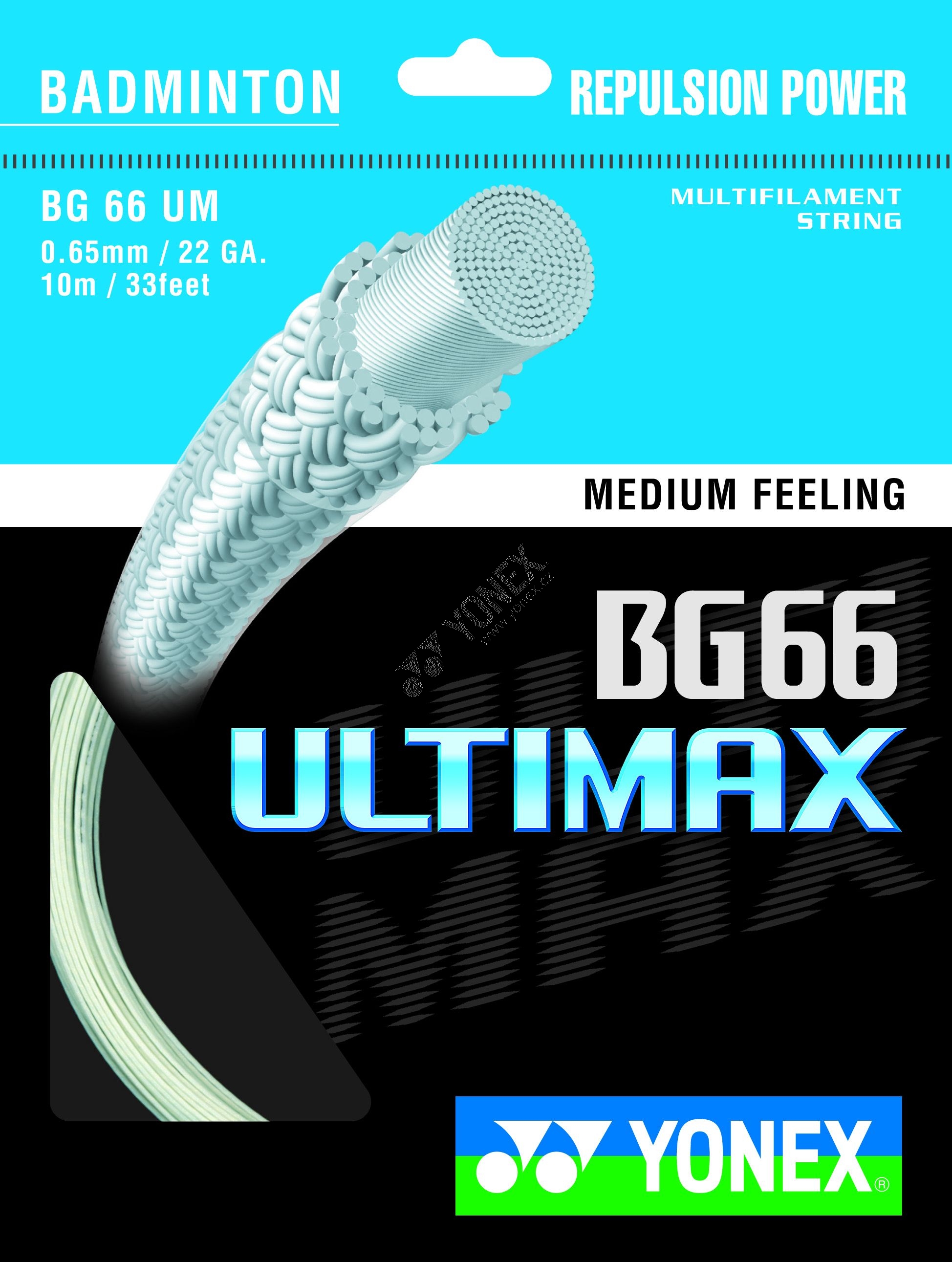 Badmintonový výplet BG 66 Ultimax 10 m - bílý