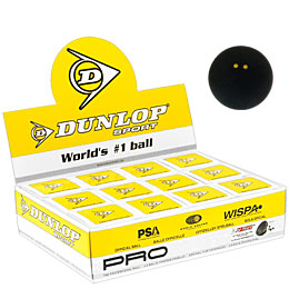 Squashové míče DUNLOP PRO - 2 žluté tečky 12 ks