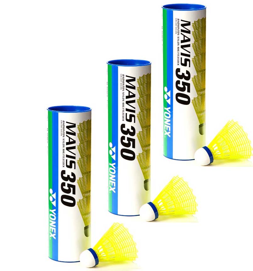 3 TUBY badmintonových míčů YONEX MAVIS 350 /6ks/ modrý pruh-středně rychlé UŠETŘÍTE 251,-Kč